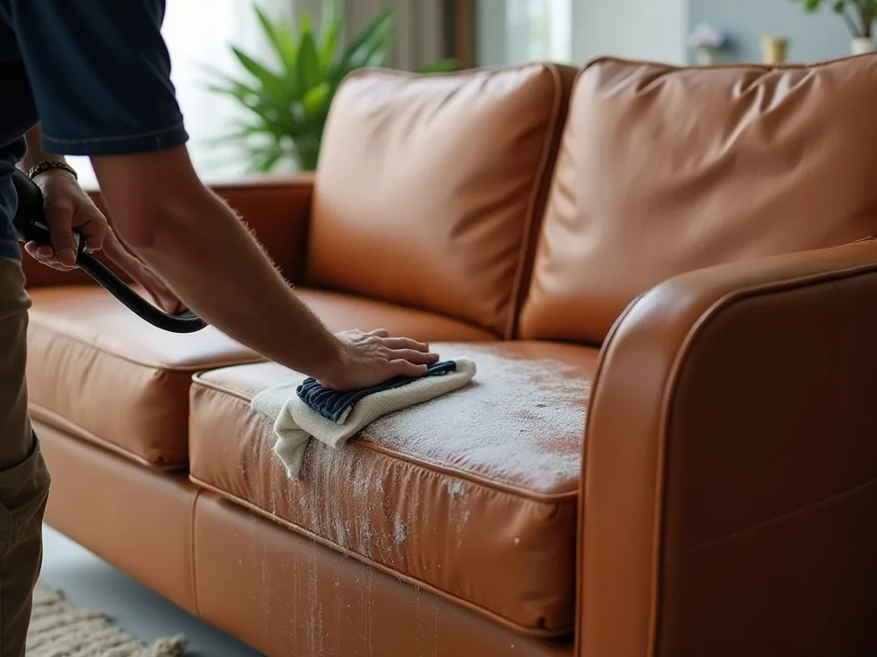 Professional leather sofa cleaning and maintenance